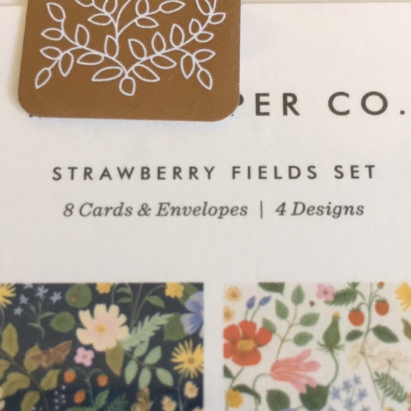 Strawberry Fields 8 Assorted Floral Blank Cards White Solid Envelopes NWT Rifle - Picture 7 of 9